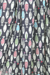 'go fish' cotton/rayon lightweight woven - navy 1.375 yds