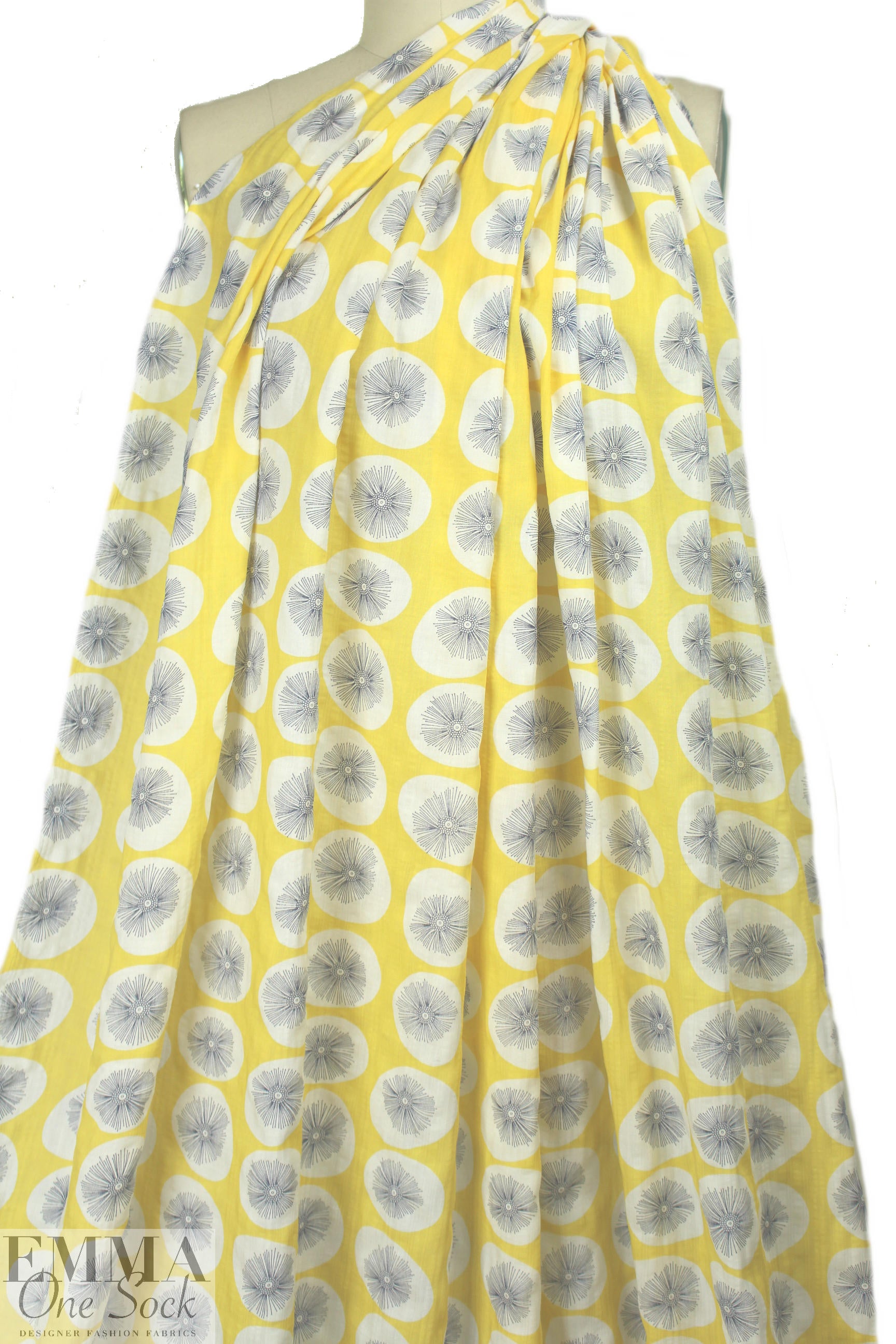 'dandelion puff' cotton/rayon voile woven - lemon 1.5 yds