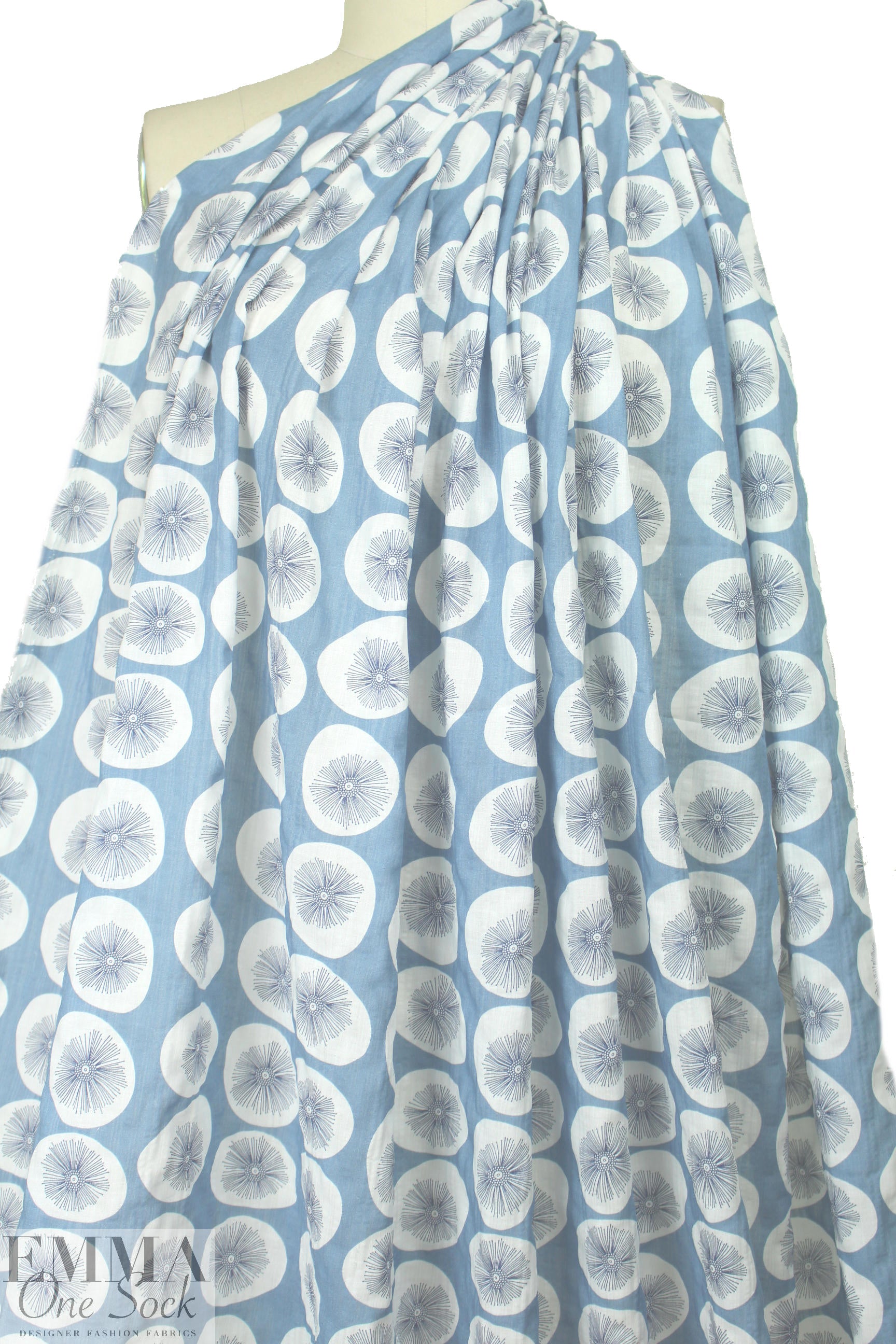'dandelion puff' cotton/rayon voile woven - chambray 1.5 yds