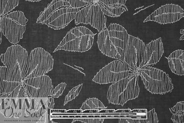 embroidery look cotton/rayon voile woven - flowers 1.75 yd