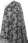 embroidery look cotton/rayon voile woven - flowers 1.625 yd