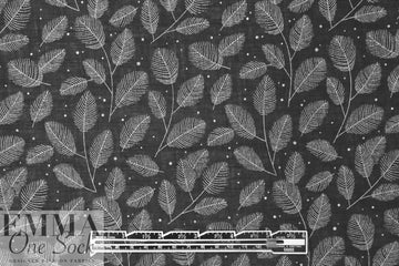 embroidery look cotton/rayon voile woven - leaves