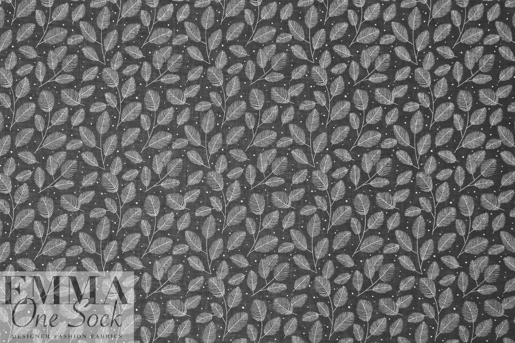 embroidery look cotton/rayon voile woven - leaves