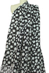 'Boba' cotton/linen lightweight woven - white on black