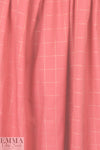 French coral/metallic windowpane cotton blend shirting