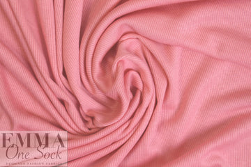 NY designer soft pink cotton 2x2 micro ribbed knit