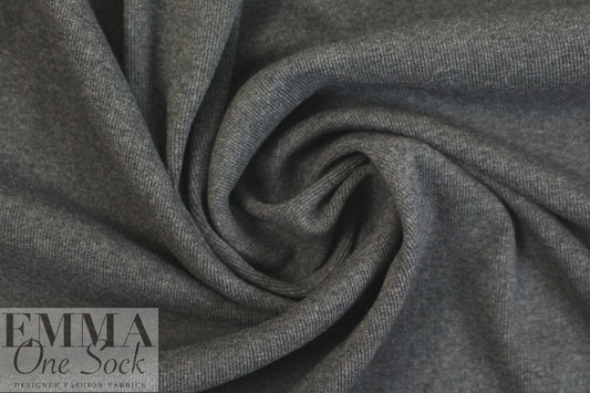 CA designer thick ribbed cotton knit - charcoal