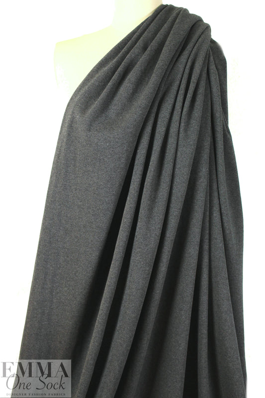CA designer thick ribbed cotton knit - charcoal