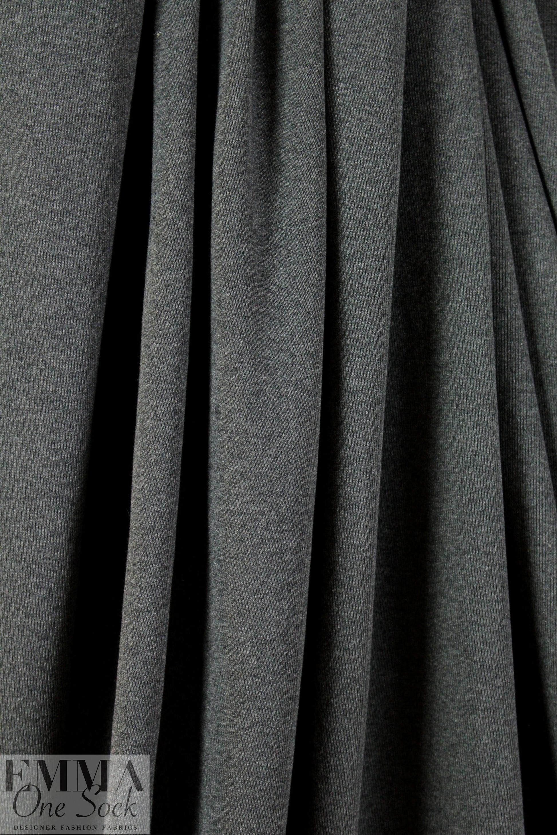 CA designer thick ribbed cotton knit - charcoal