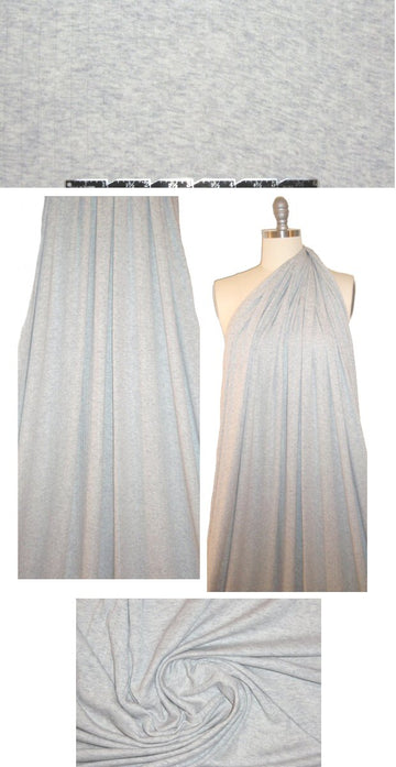 Sp1endid gray melange 'cashmere cotton' rib knit 2 yd
