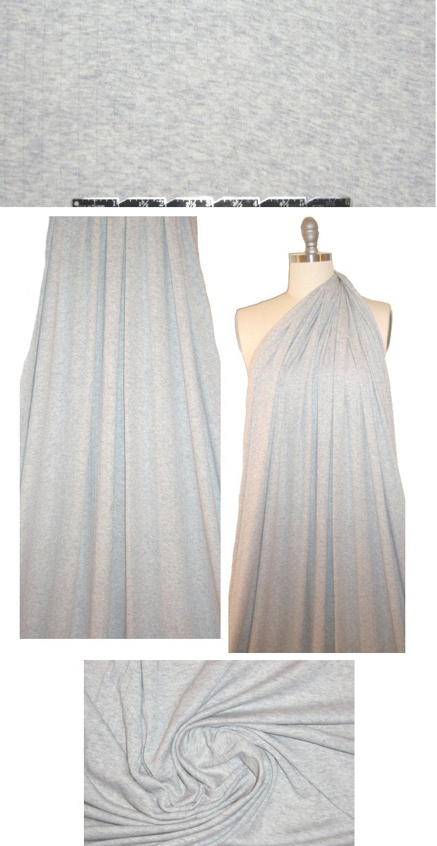 Sp1endid gray melange 'cashmere cotton' rib knit 1.5 yd