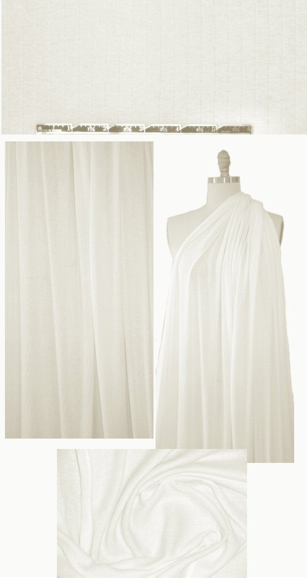 Sp1endid creamy ivory 'cashmere cotton' rib knit 1.5 yd