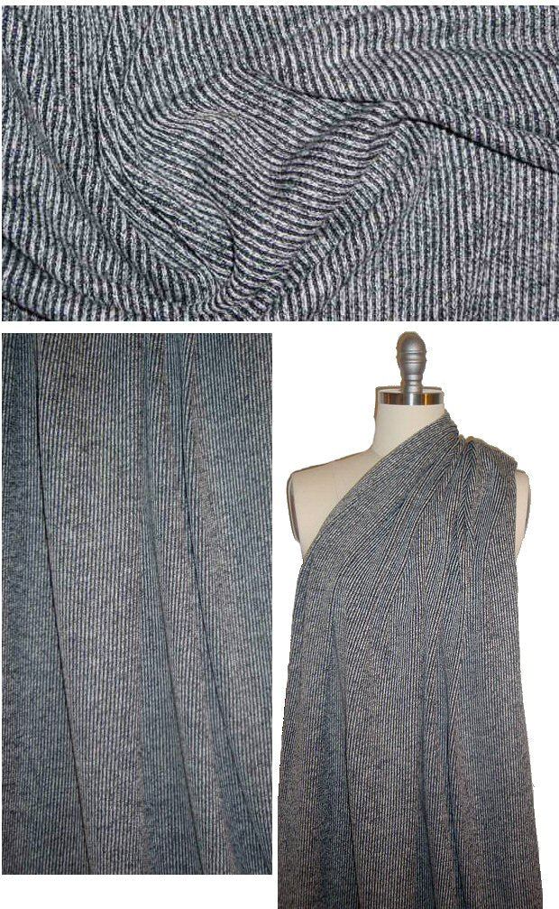 Ref0rmation off-black/white ribbed sweater knit 1.375 yds