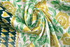 Italian 'yellow rose' cotton sateen border print .5 yds
