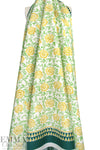 Italian 'yellow rose' cotton sateen border print .5 yds