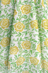 Italian 'yellow rose' cotton sateen border print .5 yds