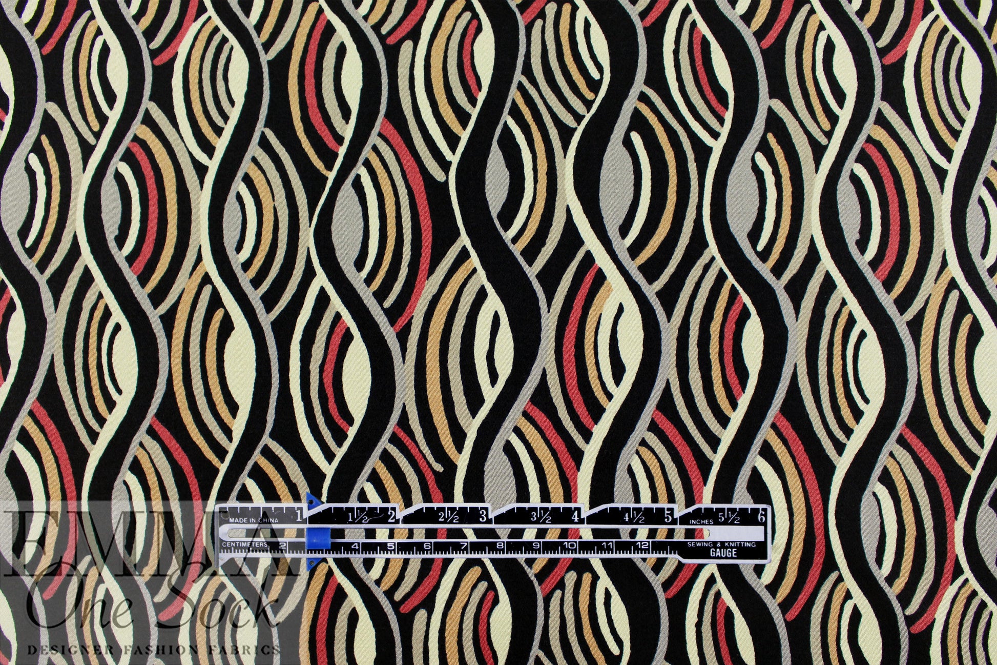 Italian 'sound waves' stretch cotton sateen 1.25 yds