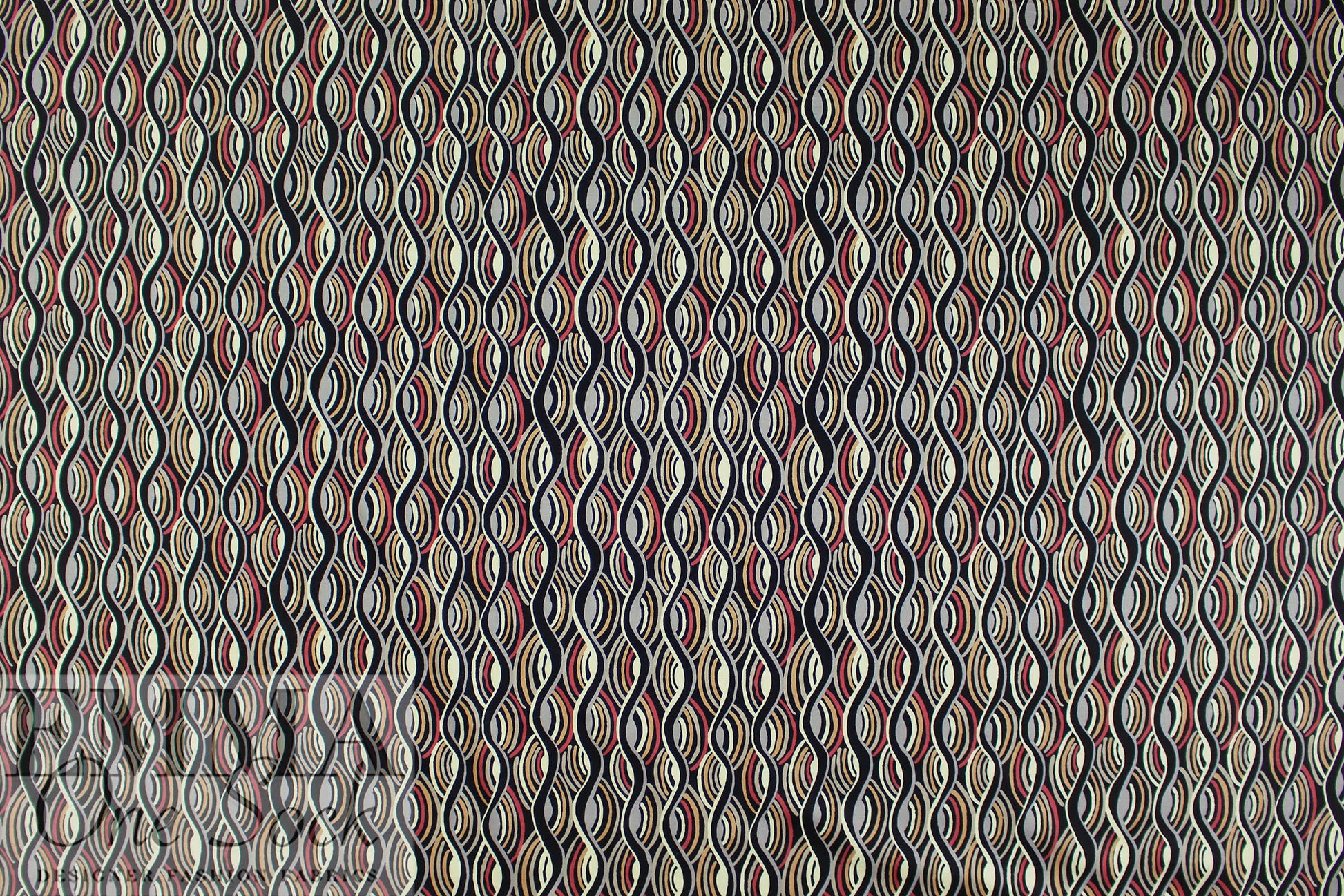 Italian 'sound waves' stretch cotton sateen 1.25 yds