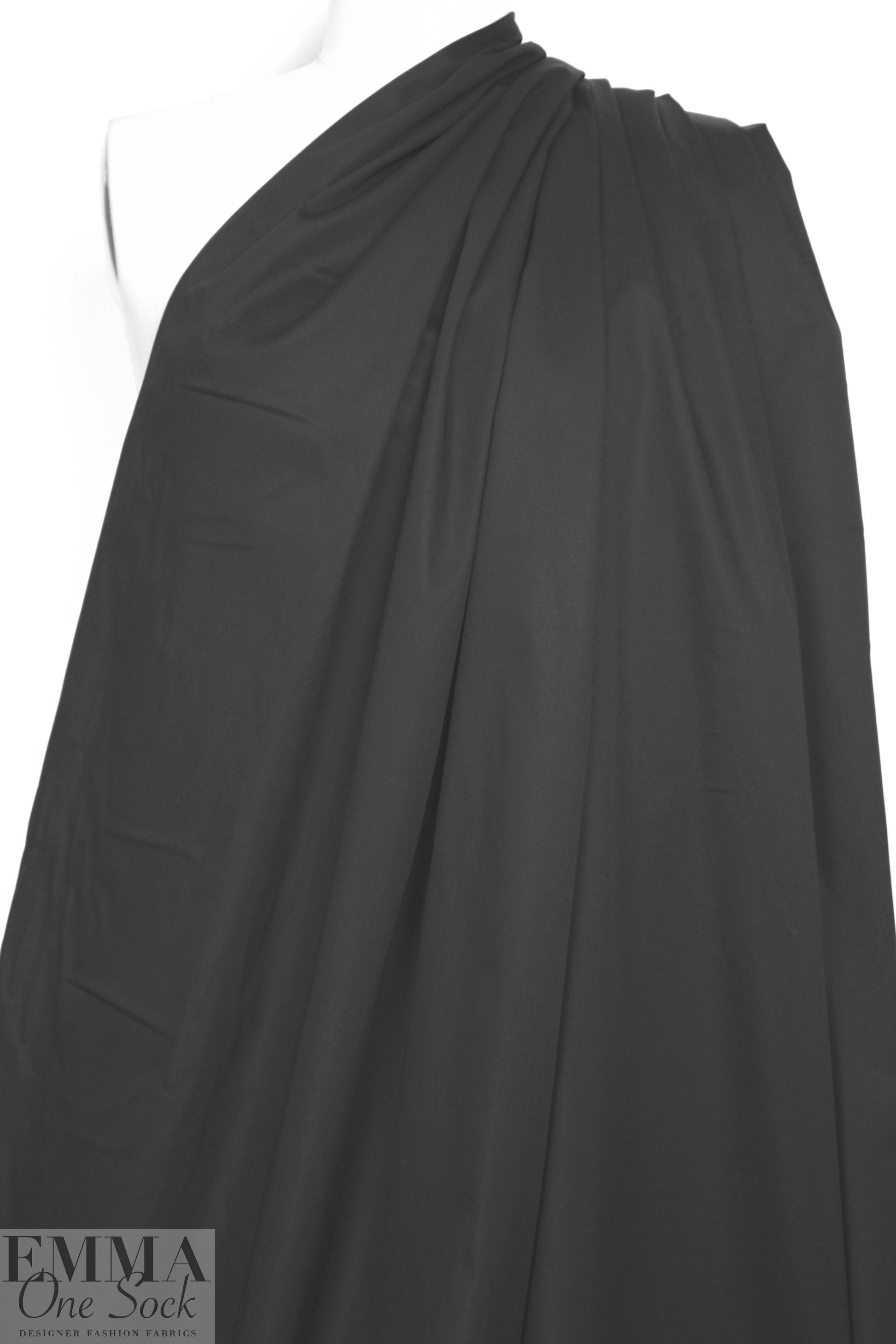 cotton sateen stretch woven - black
