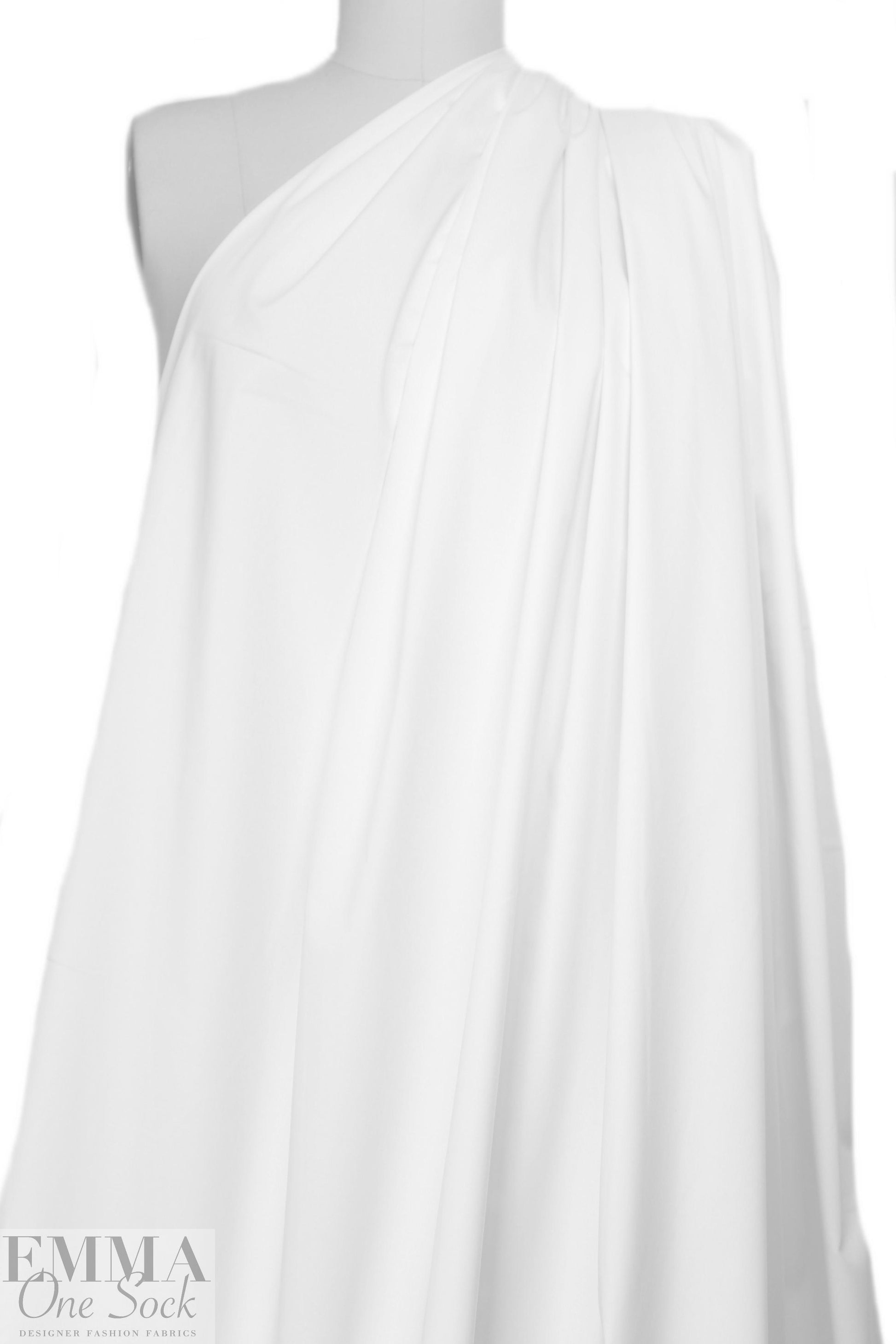 cotton sateen stretch woven - white 2.5 yds