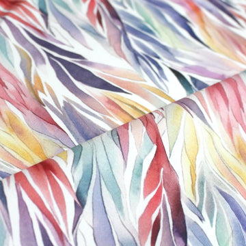 'aquarelle leaves' stretch cotton sateen
