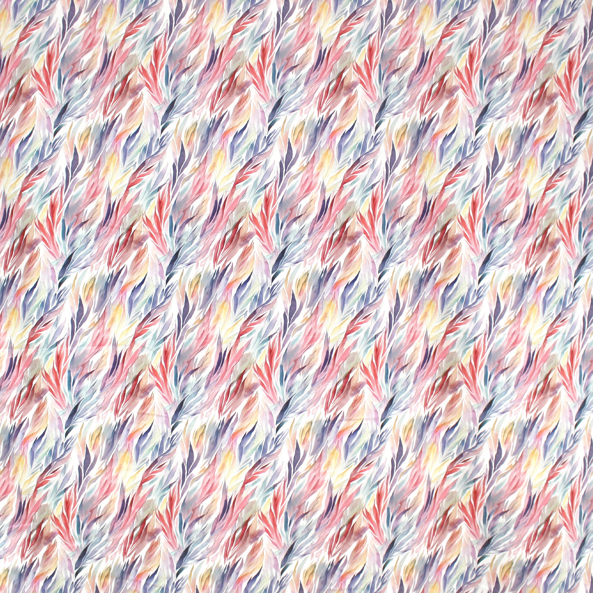 'aquarelle leaves' stretch cotton sateen