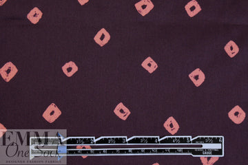 NY designer deep plum/coral diamond cotton sateen