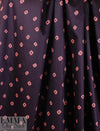 NY designer deep plum/coral diamond cotton sateen