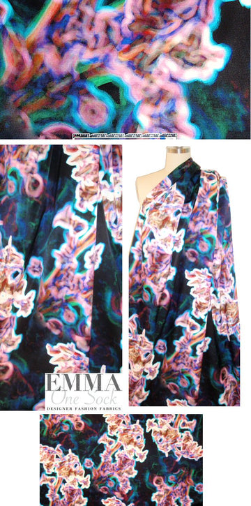 Mi11y blurry abstract cotton/spandex sateen