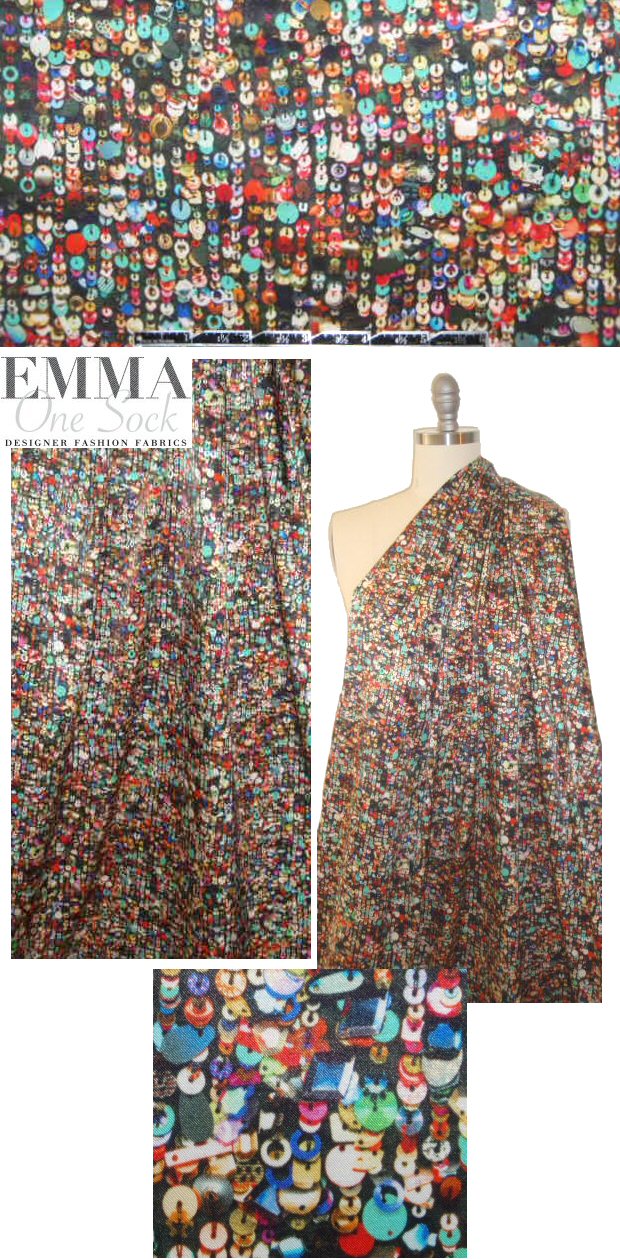 Mi11y sequins galore cotton/lycra sateen