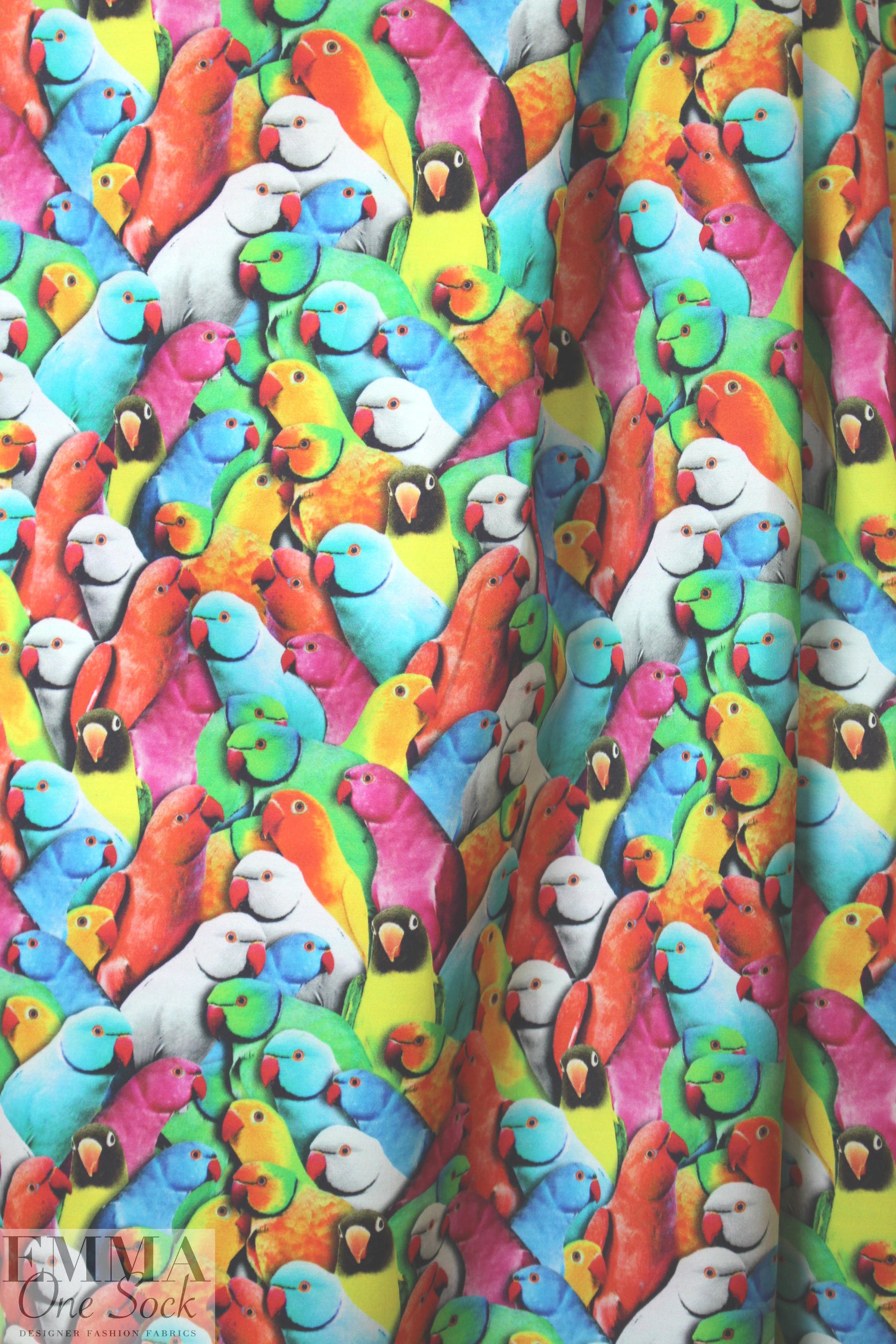 Mi11y parakeet convention cotton/spandex sateen 1.5 yds