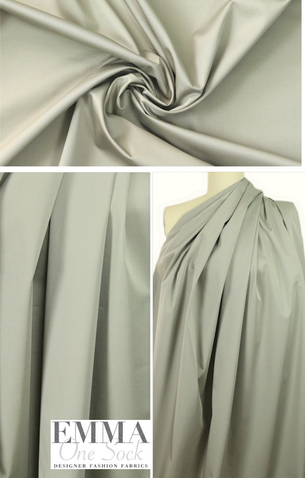 The0ry khaki gray stretch sateen cotton woven 1 yard
