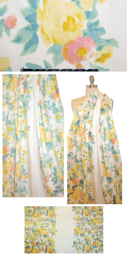 Sun0 double garland border stretch cotton sateen 1.5 yd