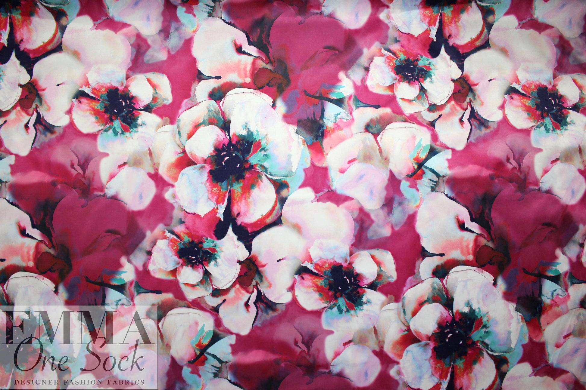 Italian 'artist's floral study' cotton sateen