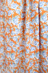 cotton satin lawn - tangerine botanical 1.625 yd