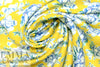 cotton satin lawn - lemon botanical 1.66 yd