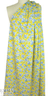 cotton satin lawn - lemon botanical 1.66 yd