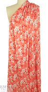 cotton satin lawn - coral blossoms 1.5 yd
