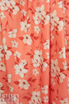 cotton satin lawn - coral blossoms 1.5 yd