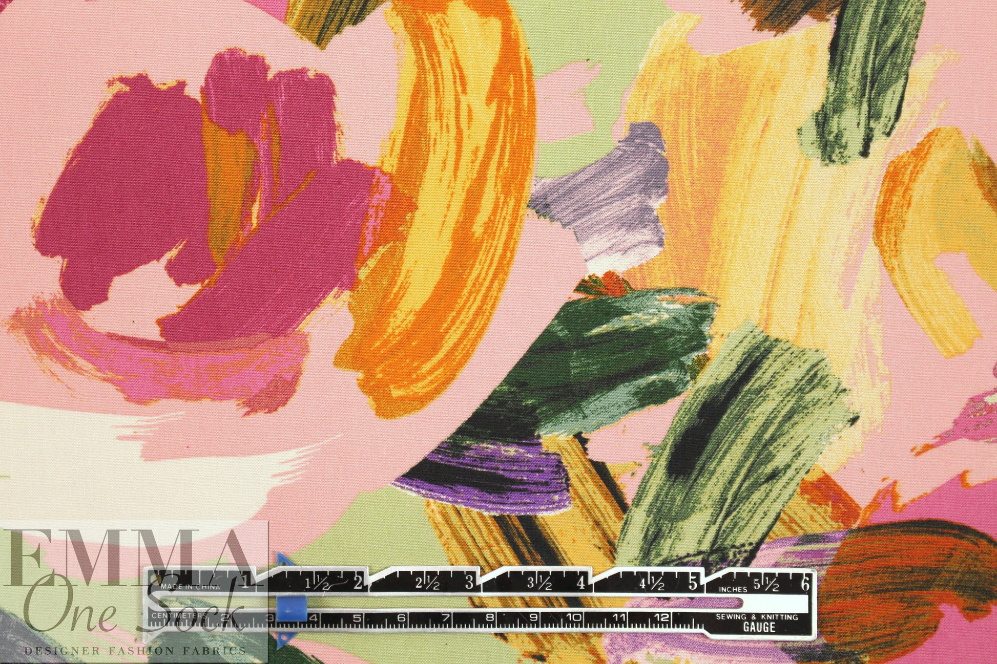 Italian 'painterly brushstrokes' cotton stretch woven