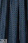 French navy with black motif cotton shirting