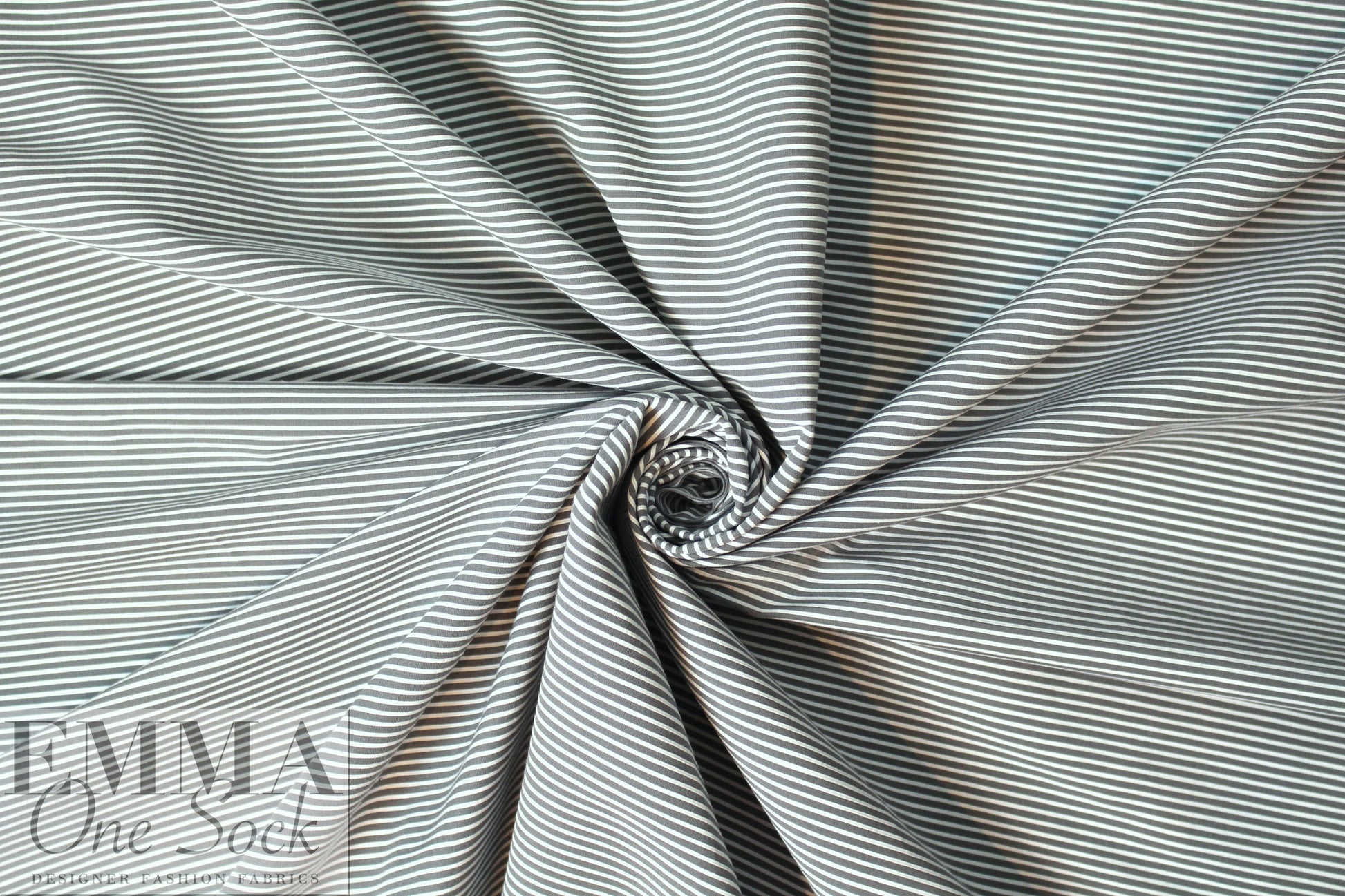 Italian cotton blend stretch textured gray bengaline stripe 2.5 yd