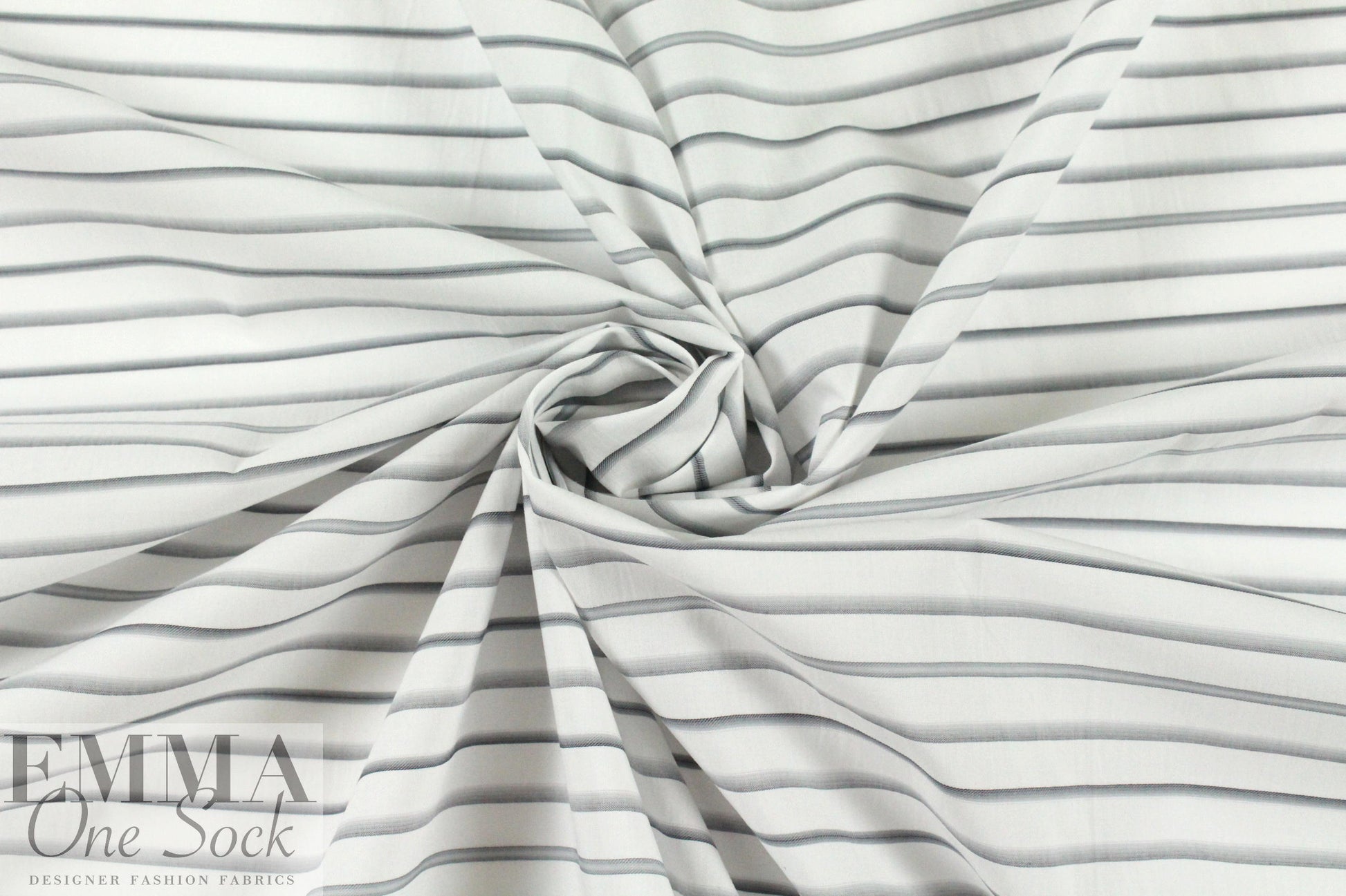 Italian gray ombre' stripe yarn-dyed cotton shirting 1 yard