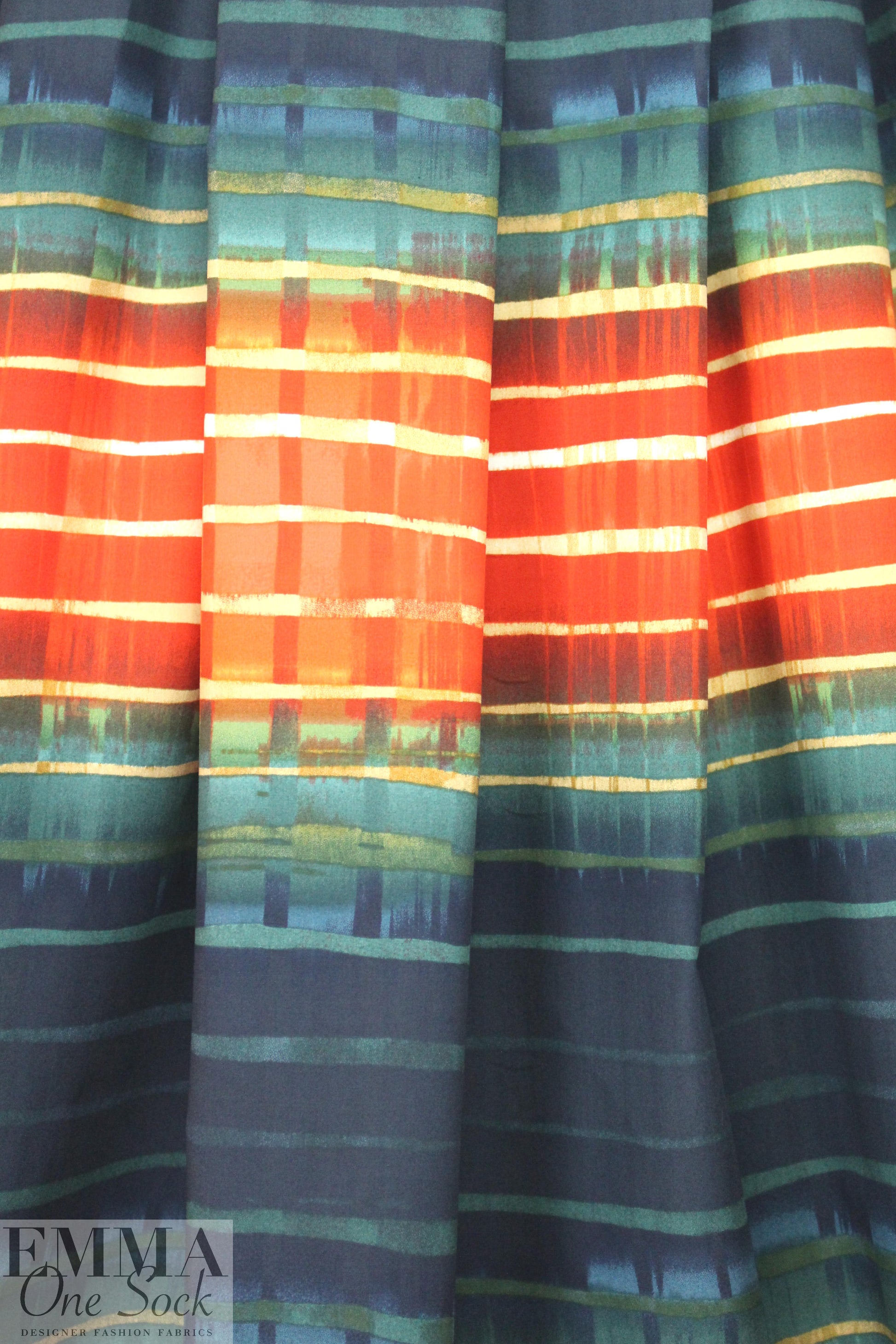 NY designer stripey ombre cotton shirting