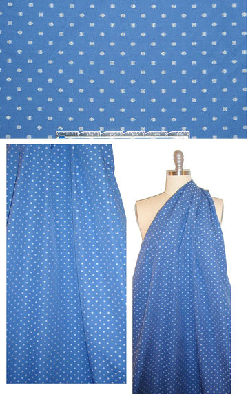 NY designer french blue 'daisy' clip dot jacquard shirting 1.66 yd