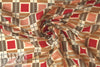Italian graphic 'plaid' cotton/silk voile - salmon/earth
