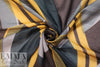 Italian cubist waves silk/cotton voile - honey mustard/pine 1.66 yd