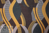 Italian cubist waves silk/cotton voile - honey mustard/pine