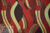 Italian cubist waves silk/cotton voile - paprika/sage 1.625 yd