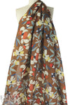 Italian stylized 'cutout' floral silk/cotton voile